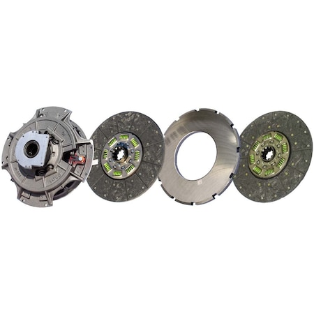 Illinois Auto 14in. x 2in. Angle Spring Clutch, Two-Plate, Organic / 8-Spring, 3200 Plate Load / 1000 Torque NMU390-020-1